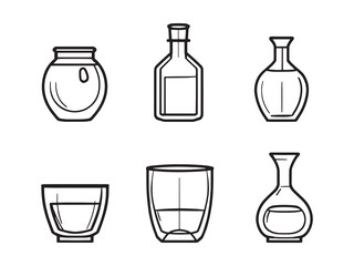 Modern Glass Container Icon Art