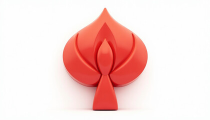 Fototapeta premium Abstract Red Shape on White Background with Geometric Lines and Elegant Design