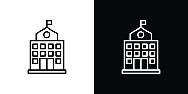 school icon in black. flat graphic vector icon