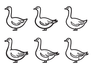 Simple Goose Outline Drawing