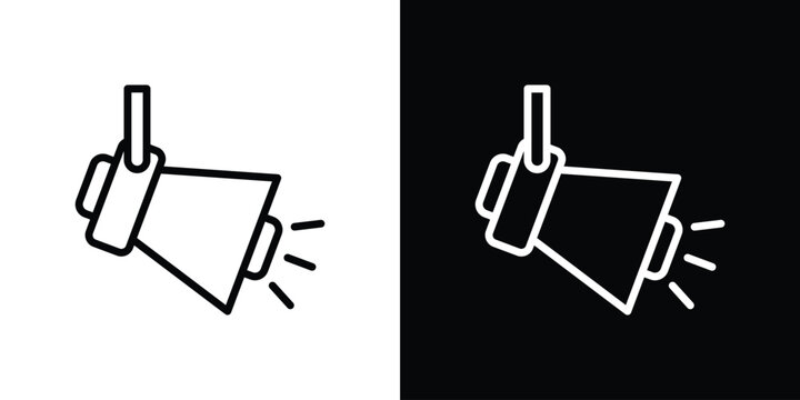 Searchlight icon in black. flat graphic vector icon