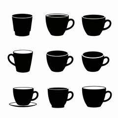 Mug silhouettes: kitchenware icons for drinkware