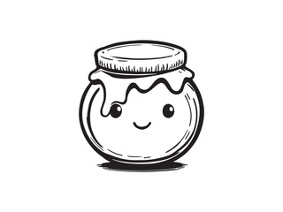 Honey Jar Line Art Illustration