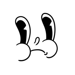 Retro cartoon face. Classic comics from the 1950s and 1960s. Hand-drawn animated illustration. Posters, cards, and graphic design.
