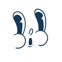 Retro cartoon face. Classic comics from the 1950s and 1960s. Hand-drawn animated illustration. Posters, cards, and graphic design.