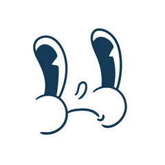 Retro cartoon face. Classic comics from the 1950s and 1960s. Hand-drawn animated illustration. Posters, cards, and graphic design.