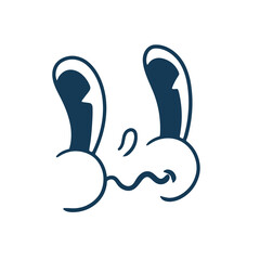 Retro cartoon face. Classic comics from the 1950s and 1960s. Hand-drawn animated illustration. Posters, cards, and graphic design.