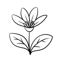 Potted Houseplant Line Art Icon Vector