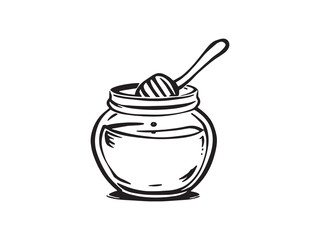 Clean Honey Jar Sketch Outline