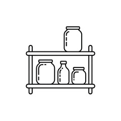 Glass Jars and Bottles on a Shelf