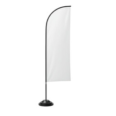Blank feather flag isolated on transparent background for advertising and promotion