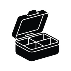 Open Compartment Box Glyph Icon Vector