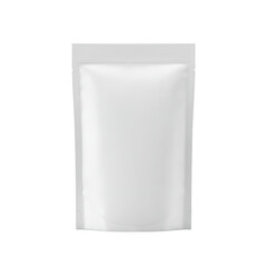 White blank sachet isolated on transparent background for food, cosmetic, medicine use cases.