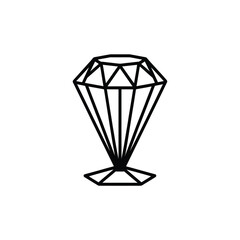 Fototapeta premium Simple Line Art Diamond Illustration