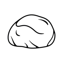 Natural Stone Rock Outline Vector Icon