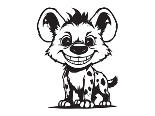 Minimalist Hyena Outline Drawing