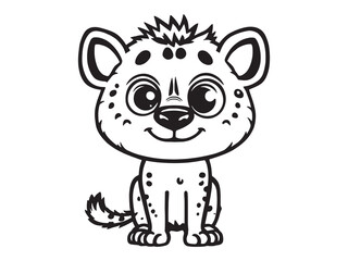 Hyena Line Art Illustration
