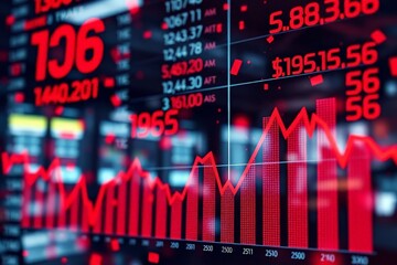 Obraz premium Stock Market Crash Red Financial Downturn Chart