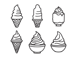 Minimalist Ice Cream Outline Drawing