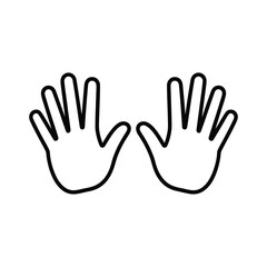 Open Human Hands Outline Icon Vector