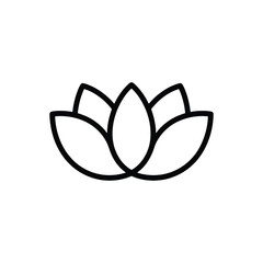 Elegant Lotus Flower Outline Icon Vector