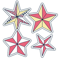 set of colorful stars