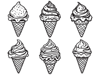 Classic Ice Cream Doodle Illustration