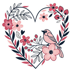 heart with flowers