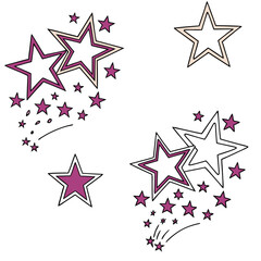 set of colorful stars