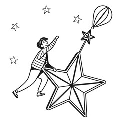 magic wand and stars