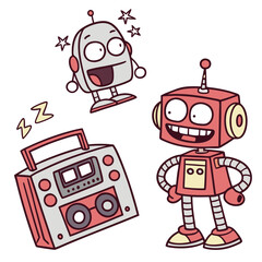 Silly Robots and Gadgets – Cute Tech Humor Stickers
