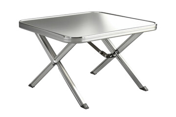 Lightweight aluminum folding table ready for outdoor adventures or cozy indoor setups in a on transparent background