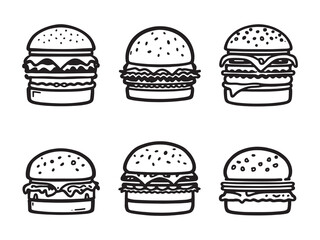 Tasty Burger Line Art Design