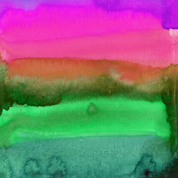 Bright painted watercolor rainbow texture. Hand drawn background with text place