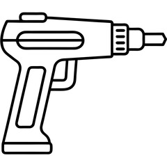 Precision Nail Gun Minimalist Line Illustration
