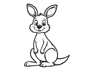 Minimalist Kangaroo Outline Drawing