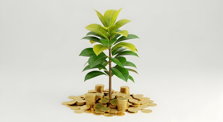 Financial Growth and Investment with Plant and Coins