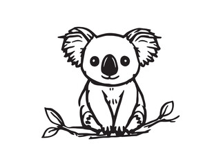 Koala Line Art Illustration