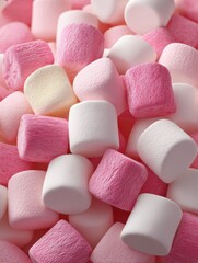 Heap of pink and white marshmallows