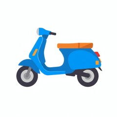 Obraz premium A vibrant blue vintage scooter illustration perfect for travel blogs websites and transportation themed designs showcasing classic Italian scooter style.