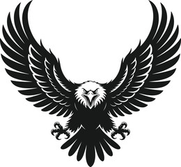 Obraz premium Patriotic Bald Eagle with USA Flag Wings – Bold Vector Art Illustration on White Background