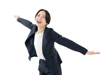 羽ばたく女性