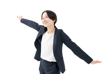羽ばたく女性