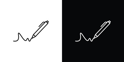 Signature icon in black. flat graphic vector icon © Vince