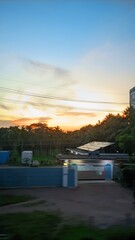 Obraz premium sunset in the city