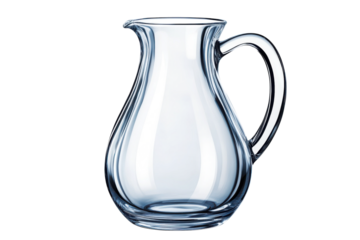 An elegant glass pitcher ready to serve refreshing drinks at a summer picnic with clear design on transparent background