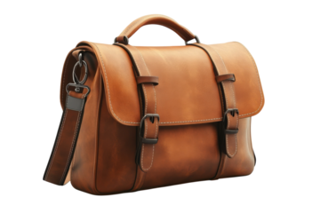 An adventurer s companion a beautiful handcrafted leather satchel ready for journeys and daily on transparent background
