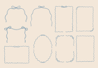 Whimsical Coquette Retro Hand Drawn Vector Frames