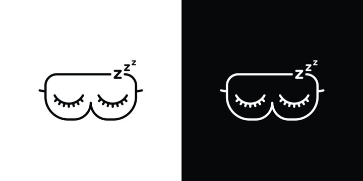 Sleep mask icon in black. flat graphic vector icon