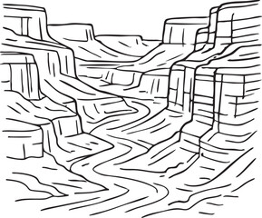 Canyon landscape illustration